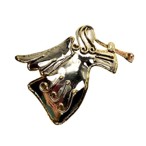 Silber Engel Brosche/Anhänger-Vintage Weihnachtsschmuck
