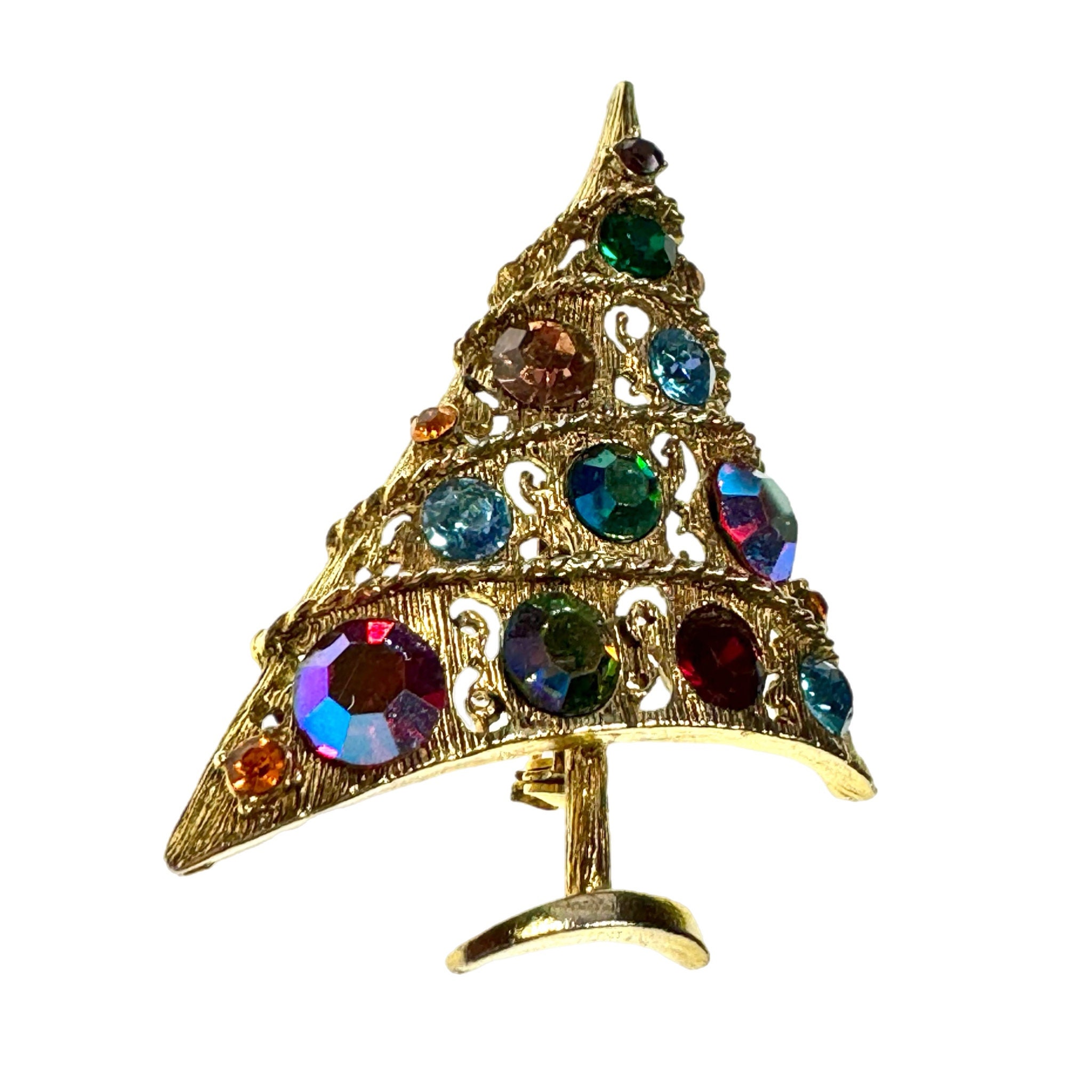 Weiss Christmas Brooch / Vintage Decorated Tree - Etsy