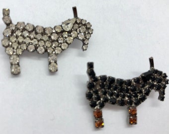 Rhinestone Goat Pin / Von Walhof Jewelry