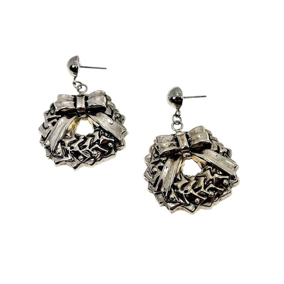 Christmas Wreath Earrings / Holiday Jewelry - image 4