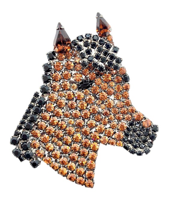 Brown Horse Pin - Chestnut Equine Brooch - Swarov… - image 2