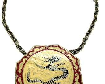 Vintage Dragon Necklace - Golden Hands Lee Bernay Designs - Rare