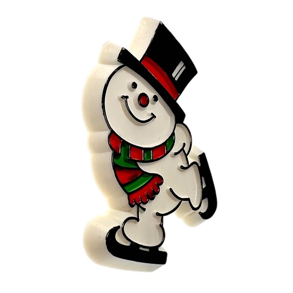 Hallmark Snowman Pin / Vintage Christmas Jewelry - image 7