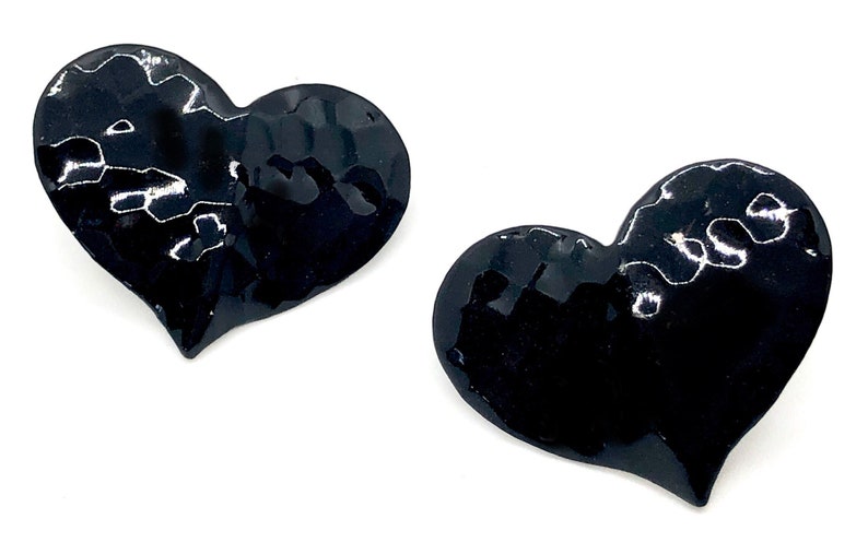 Black Heart Earrings Vintage 90s Super Cute image 5