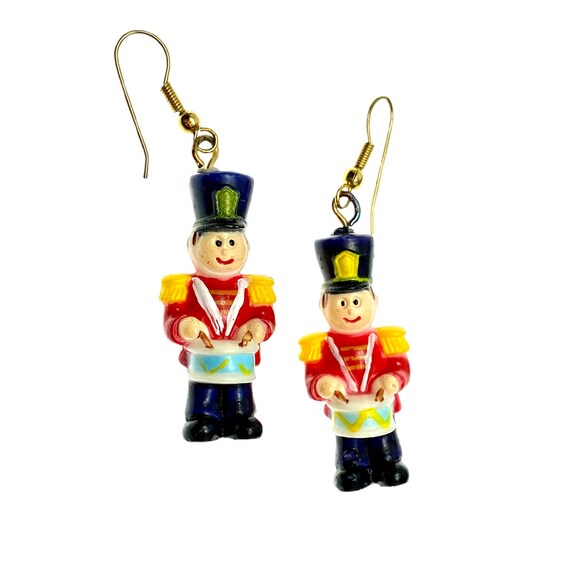 Drummer Boy Earrings / Vintage Christmas Jewelry