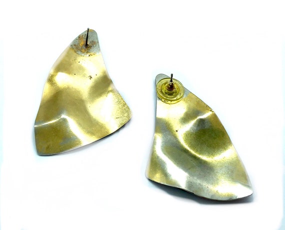 Pink Triangle Earrings - Funky Vintage 1980s Ename - image 5