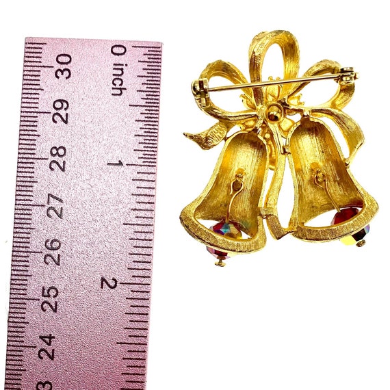 Weiss Christmas Bells Brooch / Vintage Holiday Je… - image 10