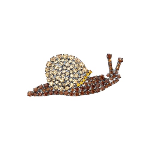Sweet Garden Snail Pin - Cute Crystal Gastropod Brooch - von shops Walhof
