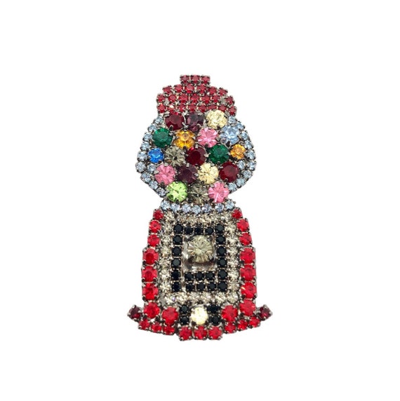 Gumball Machine Pin - Vintage Candy - Crystal Rhin