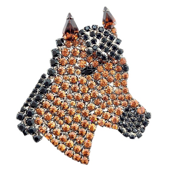 Brown Horse Pin - Chestnut Equine Brooch - Swarov… - image 3