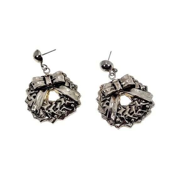 Christmas Wreath Earrings / Holiday Jewelry - image 1