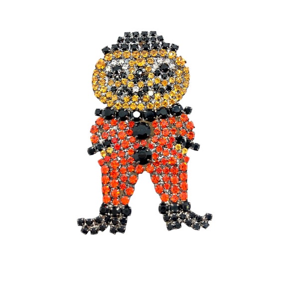 Pumpkin Man Brooch - Halloween Jewelry / Von Walh… - image 1