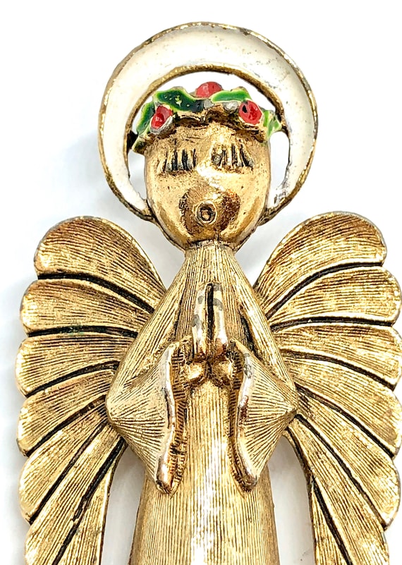 Singing Angel Brooch - Vintage ART - Book Piece