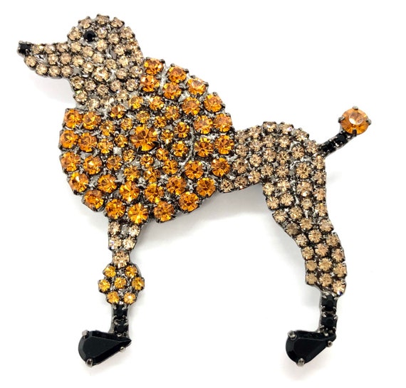 Apricot Retro Poodle Pin - Whimsical Standard Pood