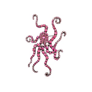 Spilla polpo rosa - Cefalopodi Swag / Von Walhof Jewelry