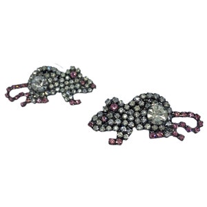 Sparkly Rat Earrings / Rhinestone Rodent Pin - Etsy