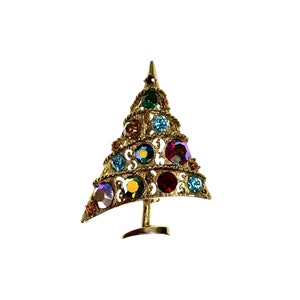Weiss Christmas Brooch / Vintage Decorated Tree