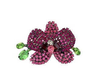 ピンクオーキッドブローチ - フラワーピン / von Walhof Jewelry