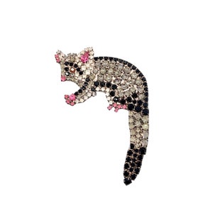 Sugar Glider Pin -Joey - Sugar Bear - Rhinestone Marsupial Brooch