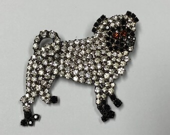 Cute White Pug Dog Pin