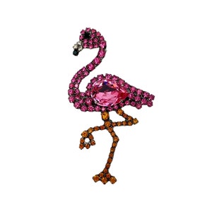 Pink Flamingo Pin - Retro Glam Bird Brooch