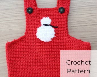 EASY Crochet Pattern • Baby Overalls • Christmas Baby Outfit • Baby One Piece • Crochet Christmas Baby Overalls PATTERN