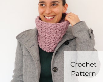 EASY Crochet Pattern • Super Bulky Cowl • Chunky Infinity Scarf • Easy Textured Cowl PATTERN