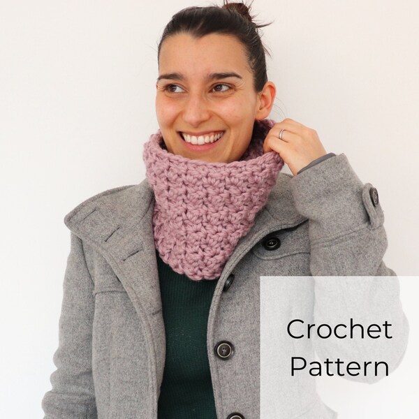 EASY Crochet Pattern • Super Bulky Cowl • Chunky Infinity Scarf • Easy Textured Cowl PATTERN