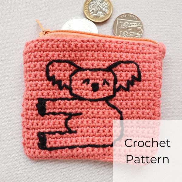 BASIC Crochet Pattern • Australia Bushfire Relief Effort • Crochet Coin Purse • Koala Coin Purse • Crochet Koala Coin Purse PATTERN