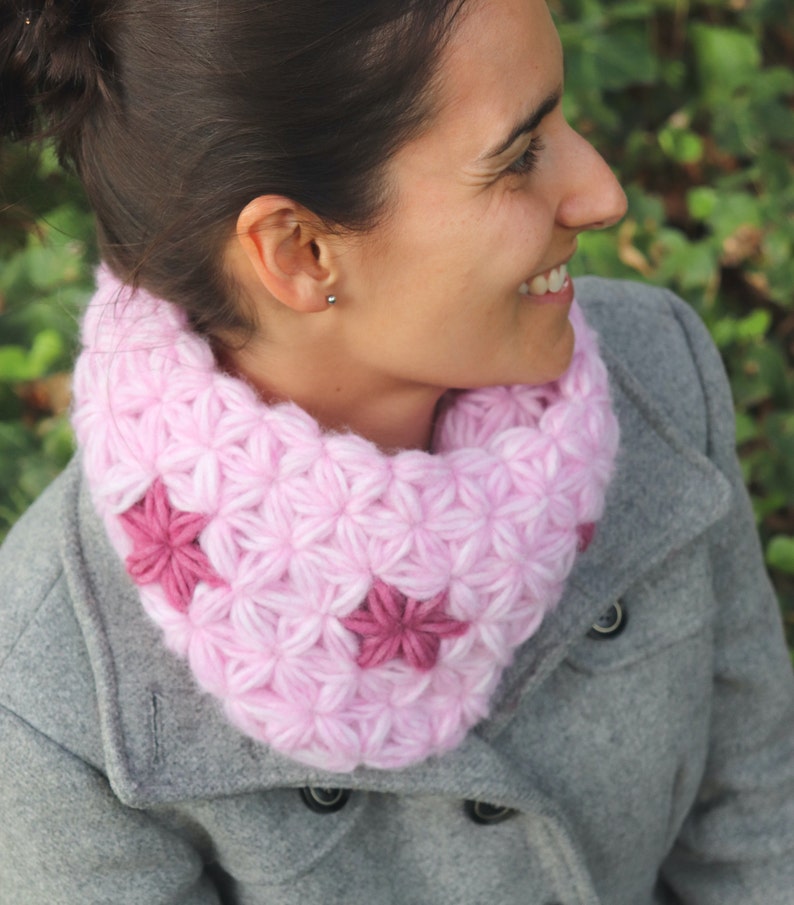 INTERMEDIATE Crochet Pattern Cowl Pattern Jasmine Stitch Crochet Lovely Jasmine Cowl PATTERN image 2