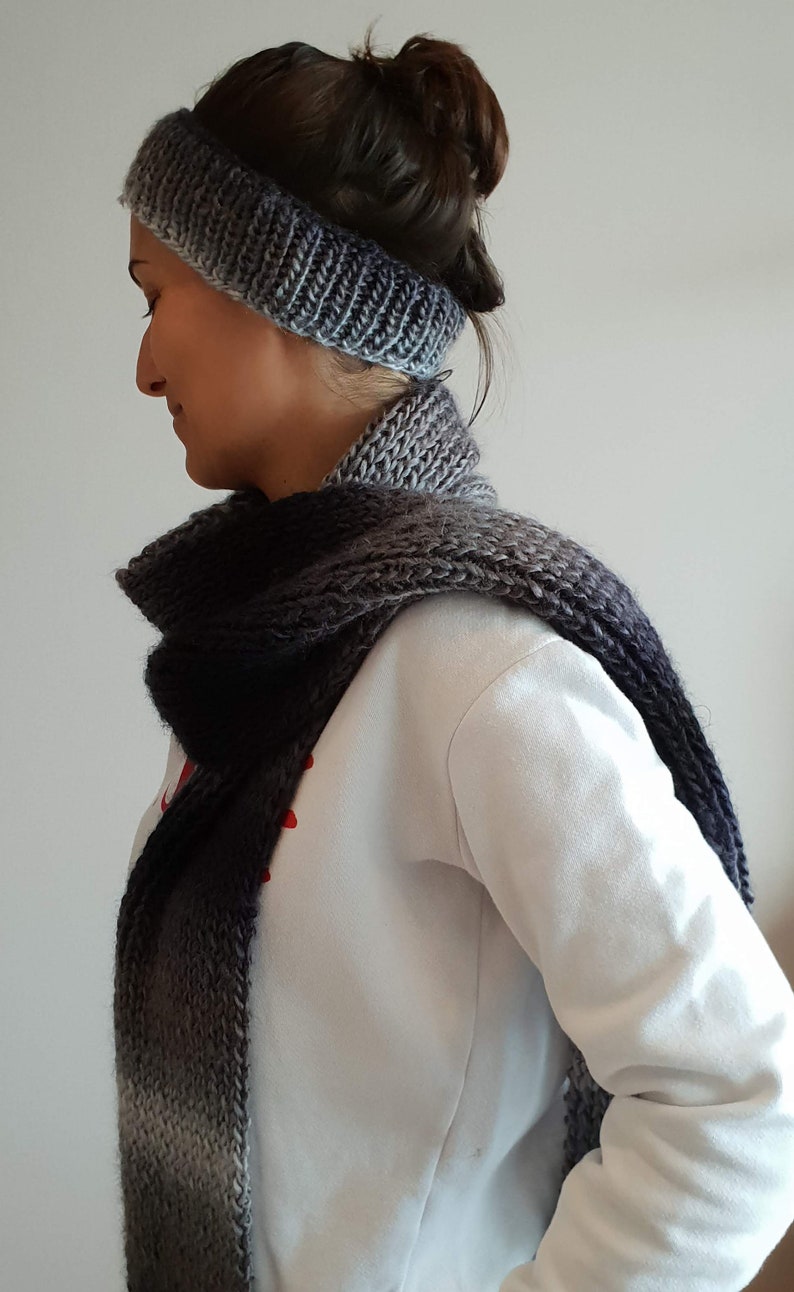 BASIC Knit Pattern \u2022 Easy Knit Scarf \u2022 Easy Knit Headband \u2022 Modern Winter Wearable \u2022 Knit Winter Nights Set PATTERN