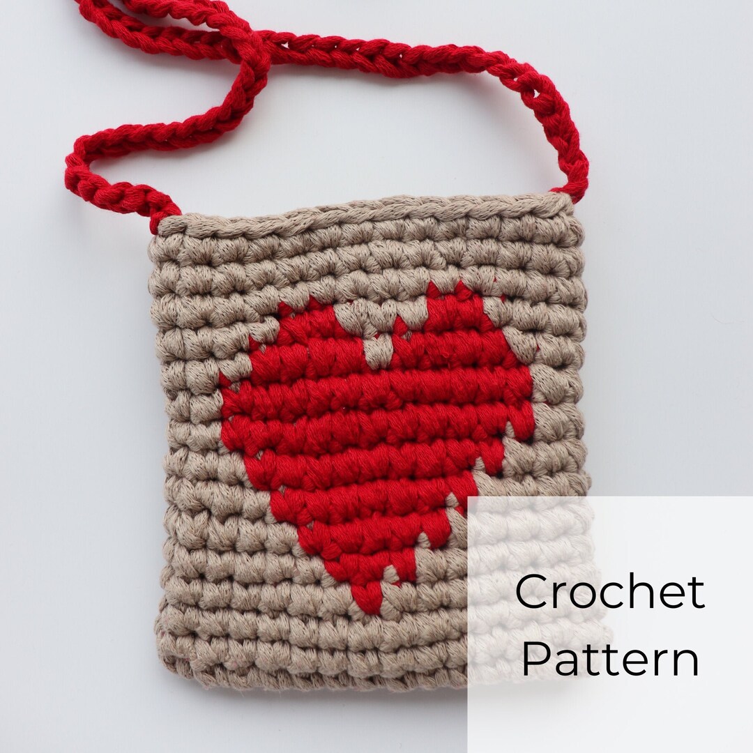 EASY Crochet Pattern Tape Yarn Purse Valentine Gift Handmade Gift
