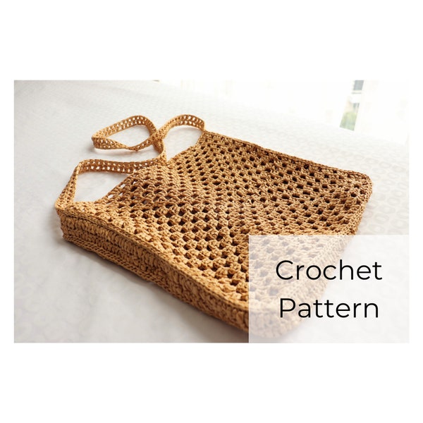 EASY Crochet Pattern • Raffia Bag • Granny Square Bag • Handmade Bag • Crochet Granny Square Raffia Bag PATTERN