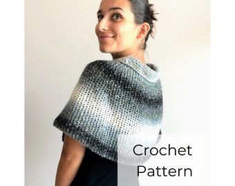 EASY Crochet Pattern • Easy Crochet Capelet • Modern Autumn Wearable • Handmade Gift • Crochet Silver Lining Capelet PATTERN