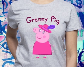 Granny Pig tshirt/ Granny shirt/ Peppa Pig Family t-shirt/ Peppa Pig birthday/ nanna/ grandmother/ grannie/ grandma/ Womens t shirt/ (B64)