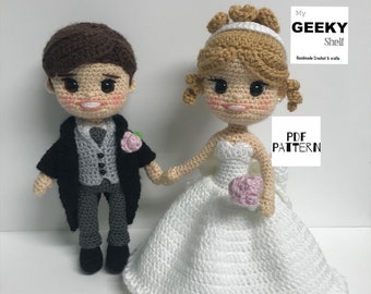 PATTERN Bride & Groom Amigurumi / Amigurumi Crochet Doll Pattern / Bride and Groom Amigurumi Crochet Pattern / PDF / Digital Download