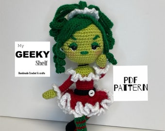 PATTERN Miss Grinch Amigurumi / Amigurumi Crochet Doll Pattern / Christmas Amigurumi Crochet Pattern / PDF / Digital Download