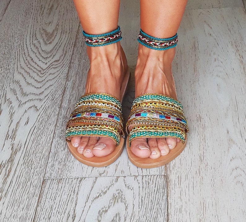 boho leather sandals