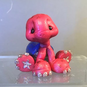 Turtle - Polymer Clay Turtle Figure - Sculpted Clay Pond Critter Figurine-Miniature Clay Collectible Keepsake-Clay Tortoise-Whimsical Turtle