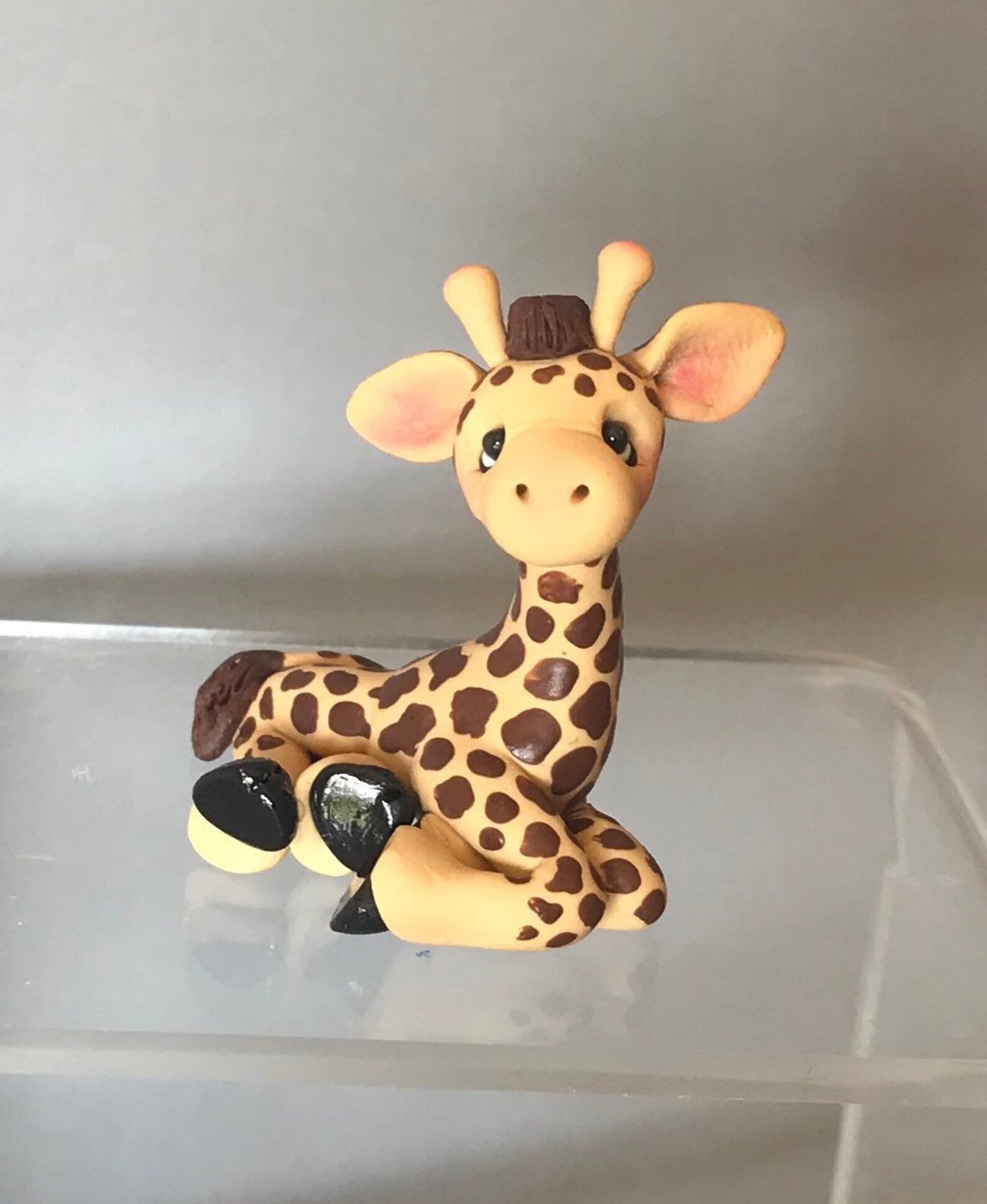 Giraffe Tiny Polymer Clay Figurine Miniature Sculpted Clay Etsy