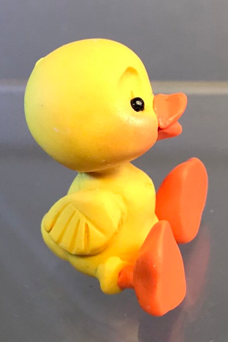 Bird Yellow Ducklingpolymer Clay Duck Figurinesculpted Etsy