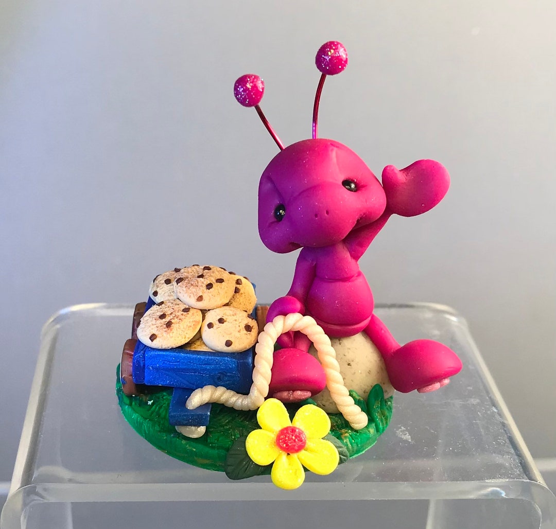 Miniature Clay Insects Ant W/ Cookies- Handmade Whimsical Polymer Clay Insect Figurine - Hand ...
