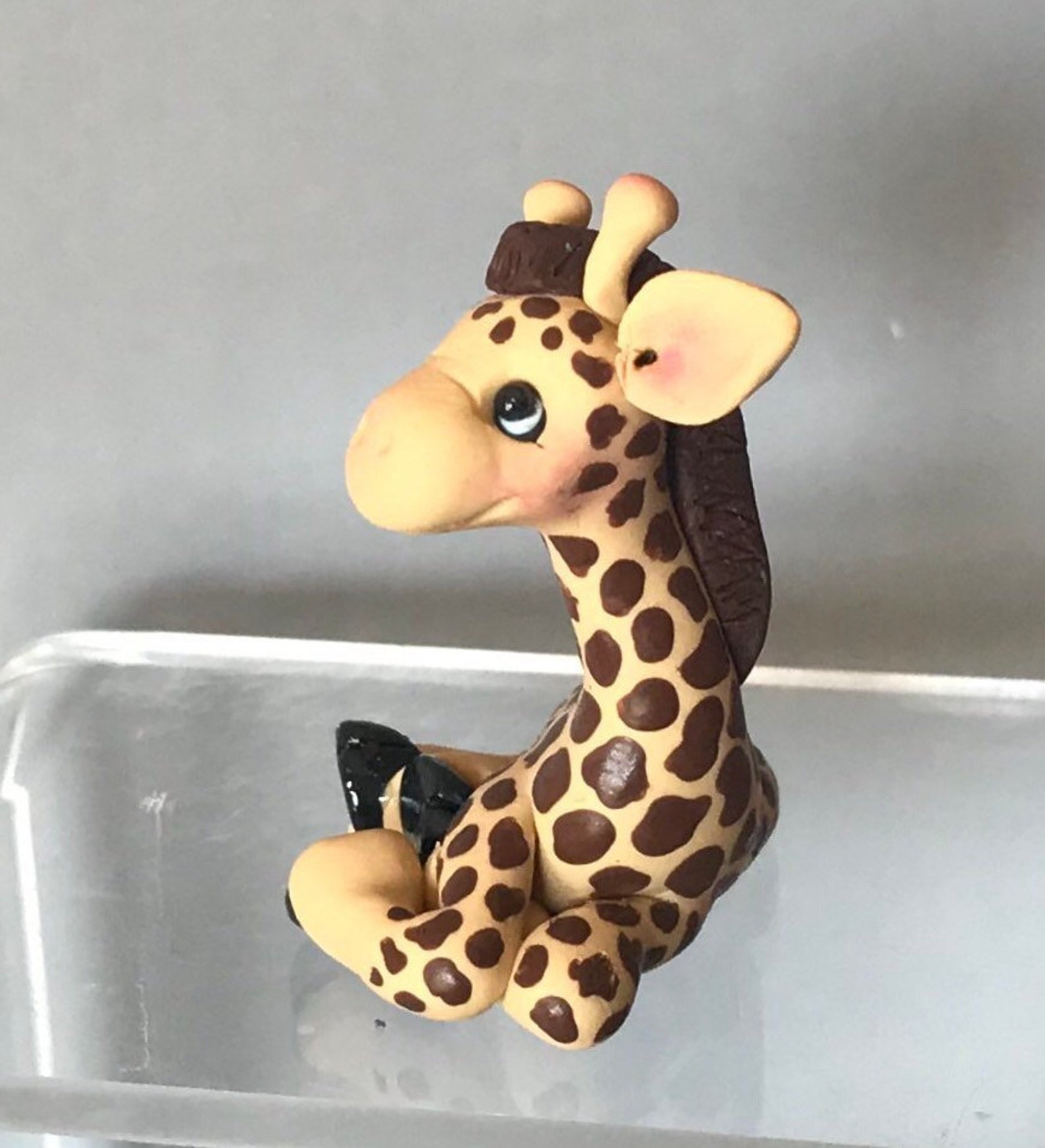 Giraffe Tiny Polymer Clay Figurine Miniature Sculpted Clay Etsy