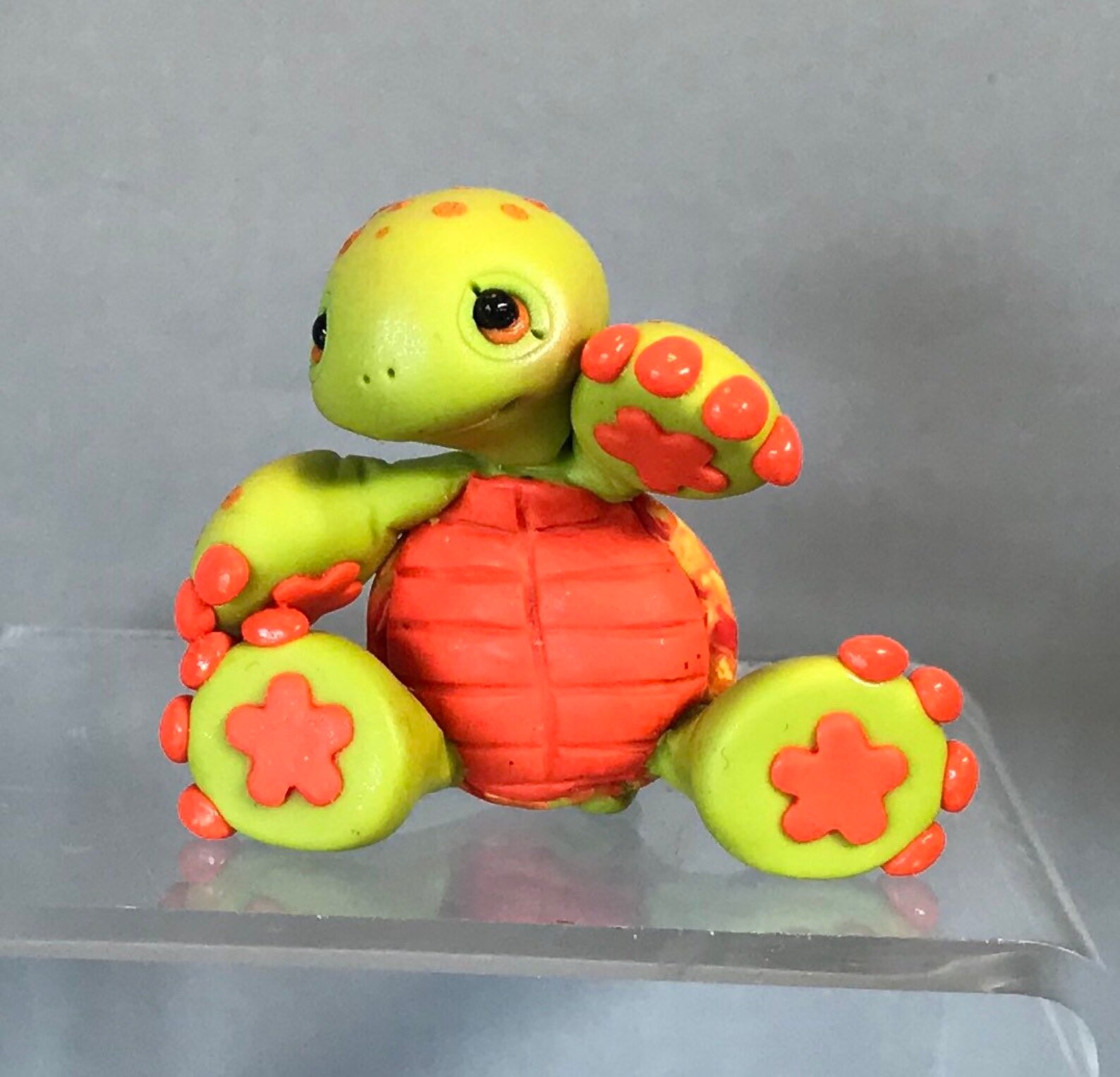 Turtle Polymer Clay Collectible Sculpted Clay Figure Etsy