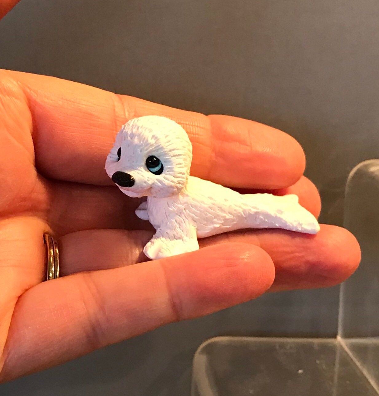 Seal Pup Baby Seal Polymer Clay Arctic Seal Figurine Etsy