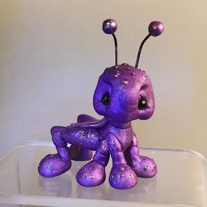 Grasshopper - Polymer Clay Insect Figurine - Sculpted Clay Bug Figure - OOAK Collectible Keepsake - Whimsical Garden CrItter Sculpture