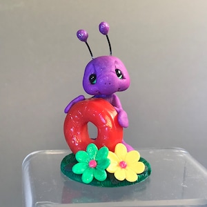 Ant w/ Candy-Whimsical Polymer Clay Insect Figurines-Sculpted Bug Figures -Miniature Collectible Insect-Garden Collectible