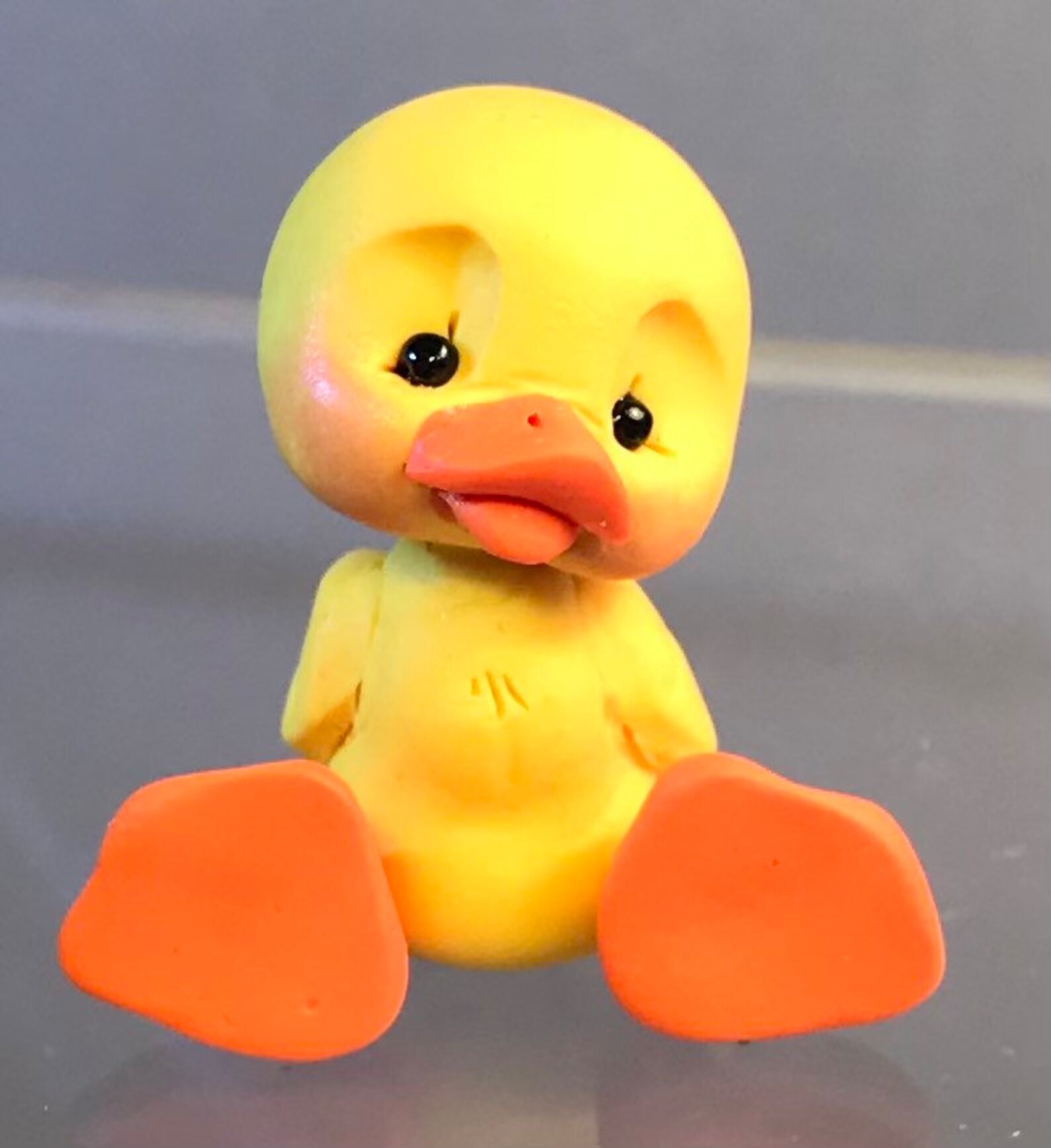 Bird Yellow Ducklingpolymer Clay Duck Figurinesculpted Etsy