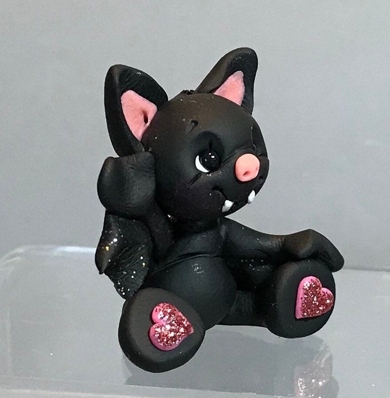 Bat Whimsical Polymer Clay Bat Figurine Sculpted Clay Etsy