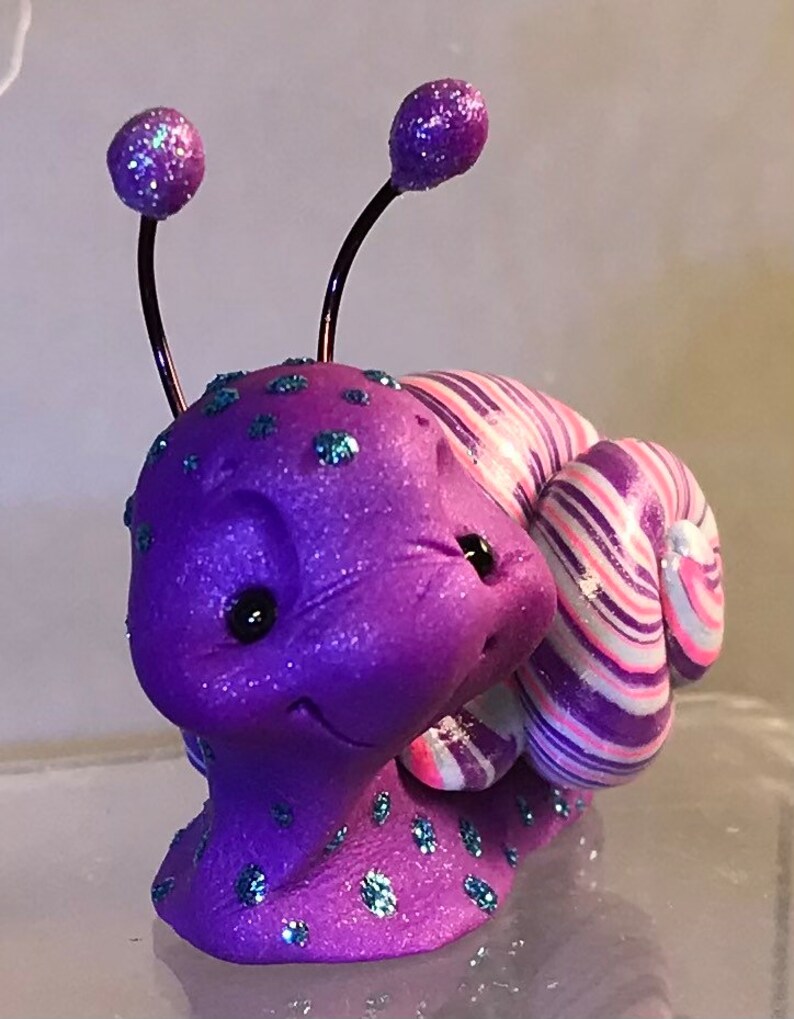 Snail Polymer Clay Figurine Sculpted Clay Snail Figure Etsy